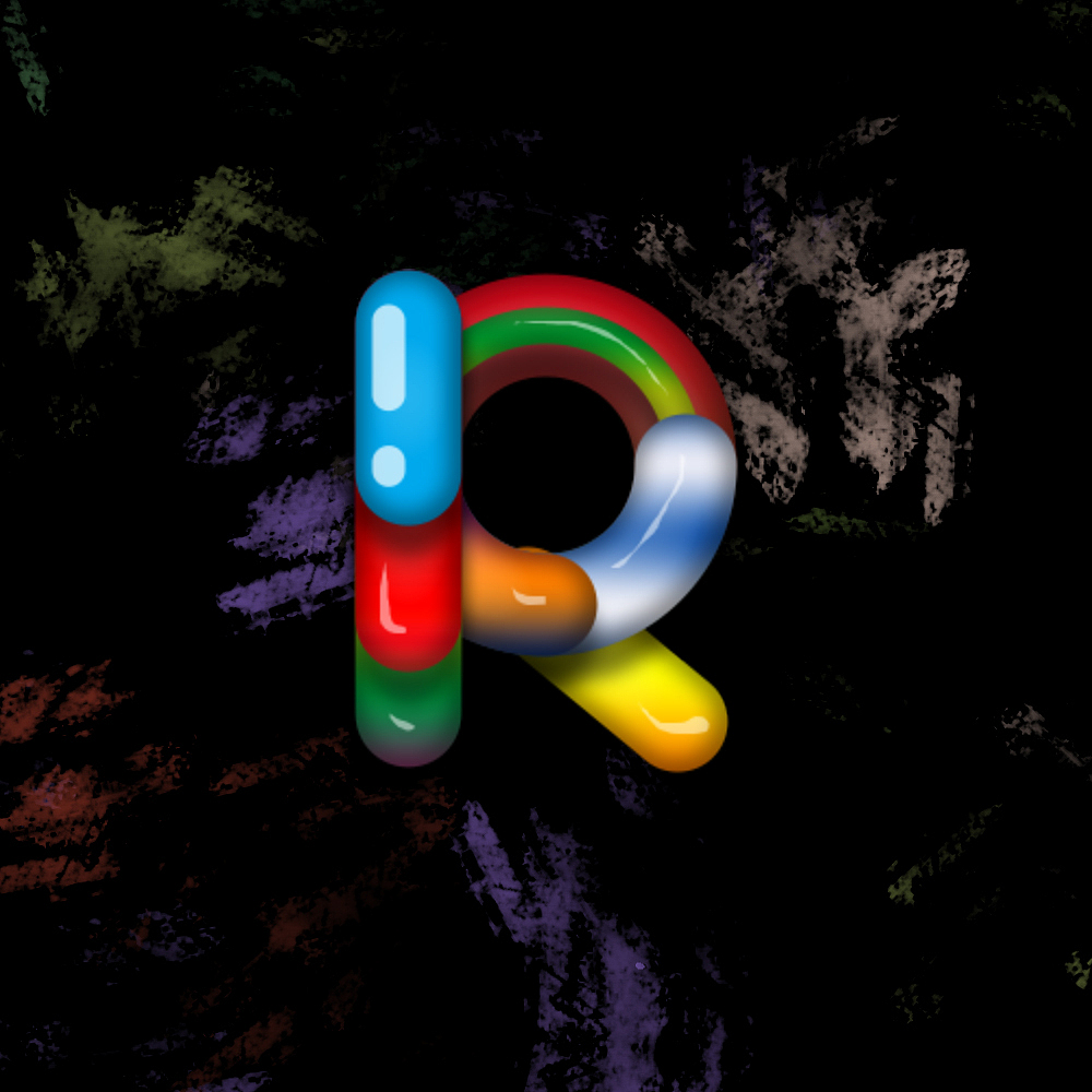 彩虹玻璃糖果字母