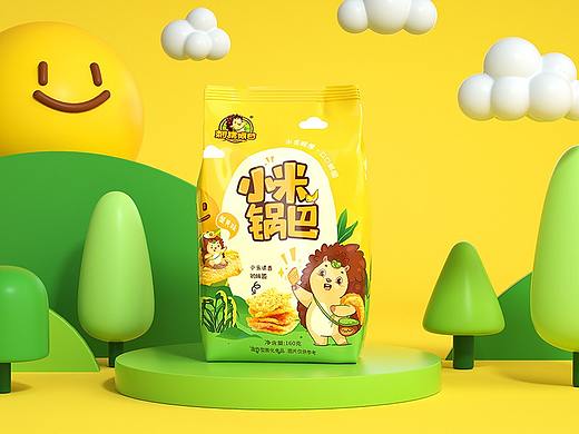 刺猬阿甘小米锅巴包装设计