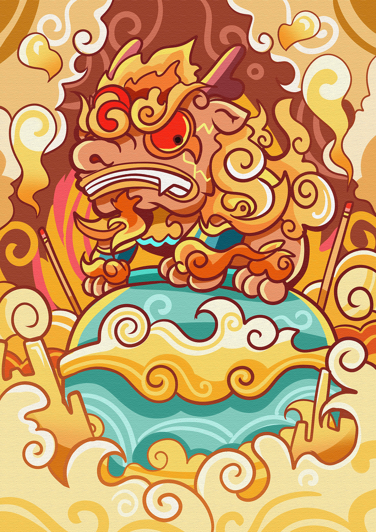 KUKI插画【九龙/星座/神兽/天王】