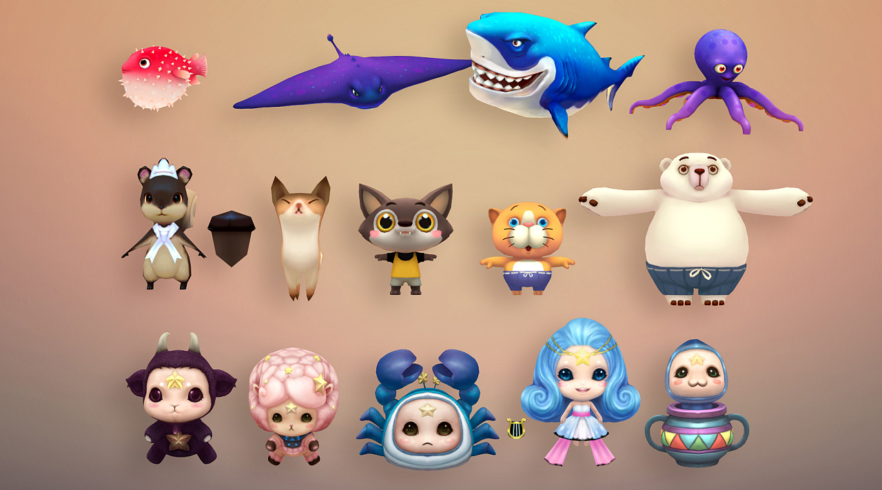 卡通可爱模型|三维|人物/生物|喜马拉雅山裸奔 - 原创作品 - 站酷