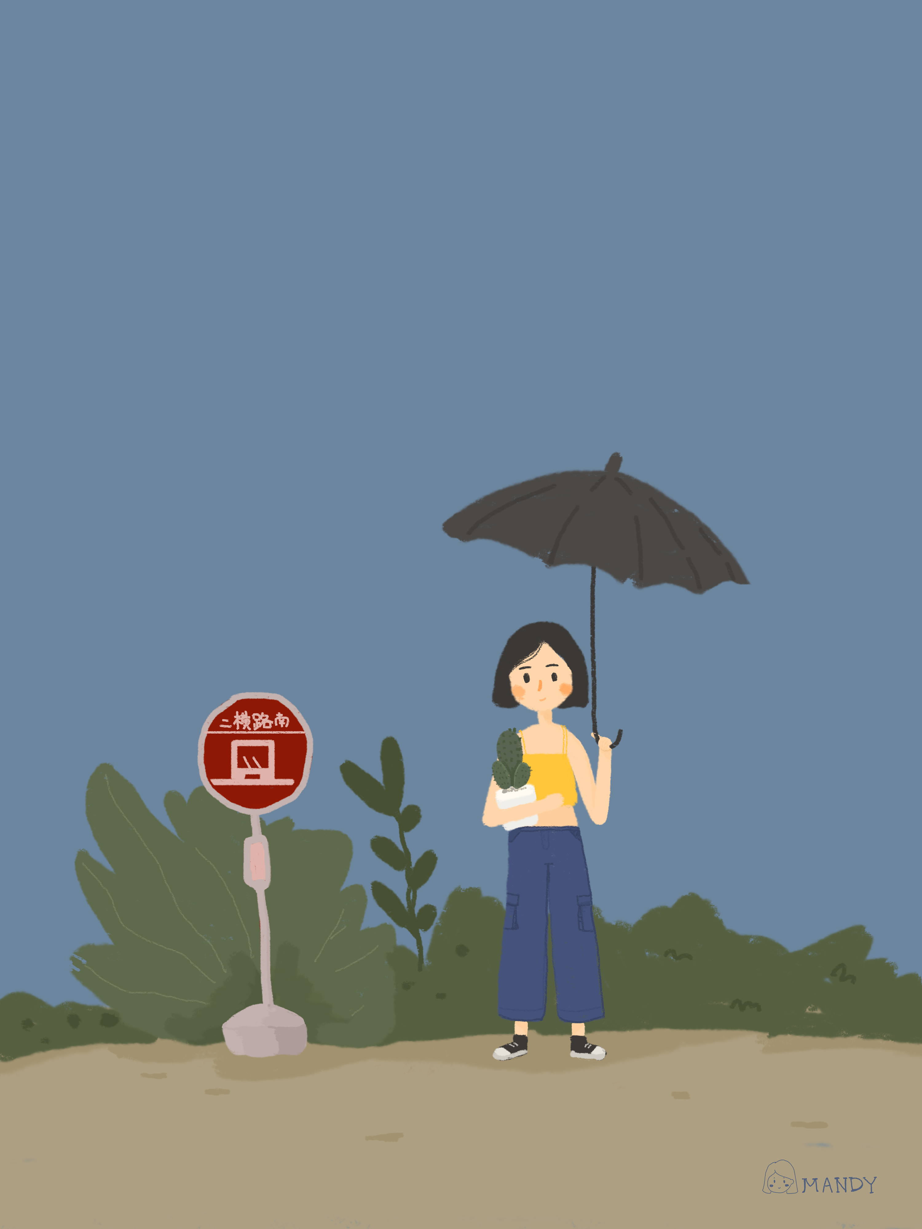 《mandy--插画100天》之一个人的生活
