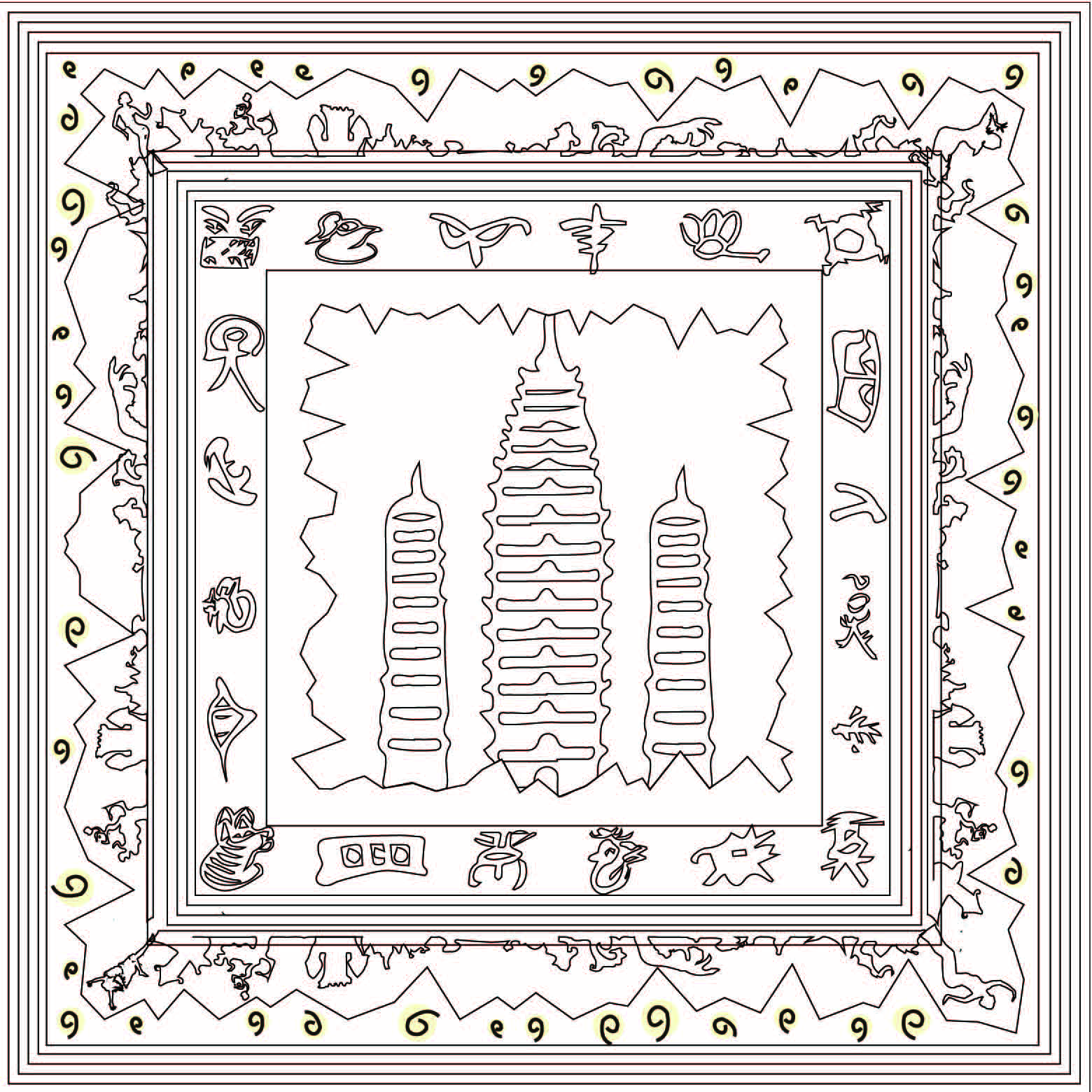 云南民族风丝巾图案设计