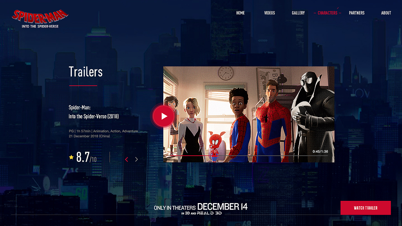 Spider-Man Into the Spider-Verse Webdesign#（图ZMTQwMzIyNTA4） - 企业官网 - 站酷设计师Sawyerchan原创素材 - 站酷ZCOOL