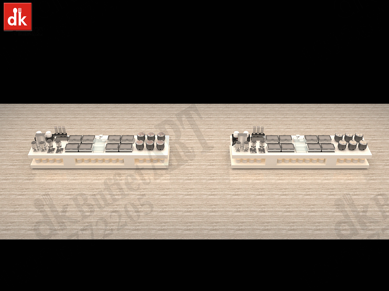 自助餐厅装修效果图 自助餐台设计制作 酒店餐厨设备