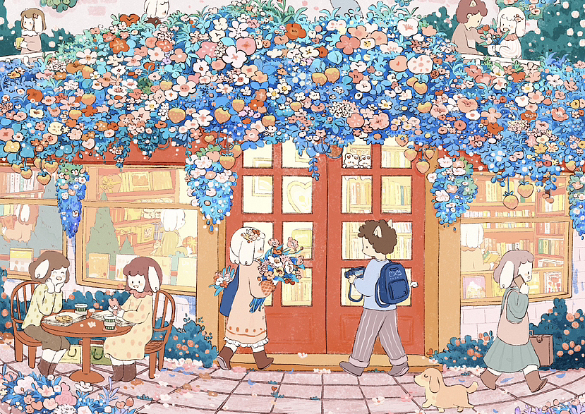 春来无事，只为花忙。（图ZMzM2NDU4Mzgw） - 商业插画 - 站酷设计师夏七酱77原创素材 - 站酷ZCOOL