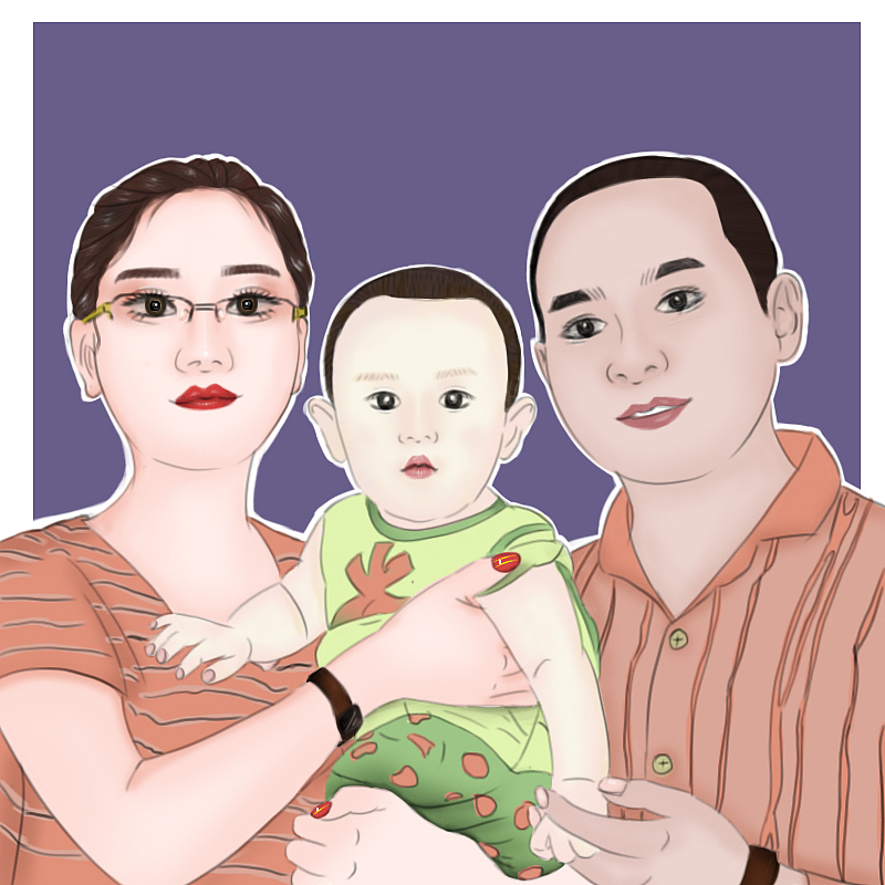 幸福一家人微信卡通头像