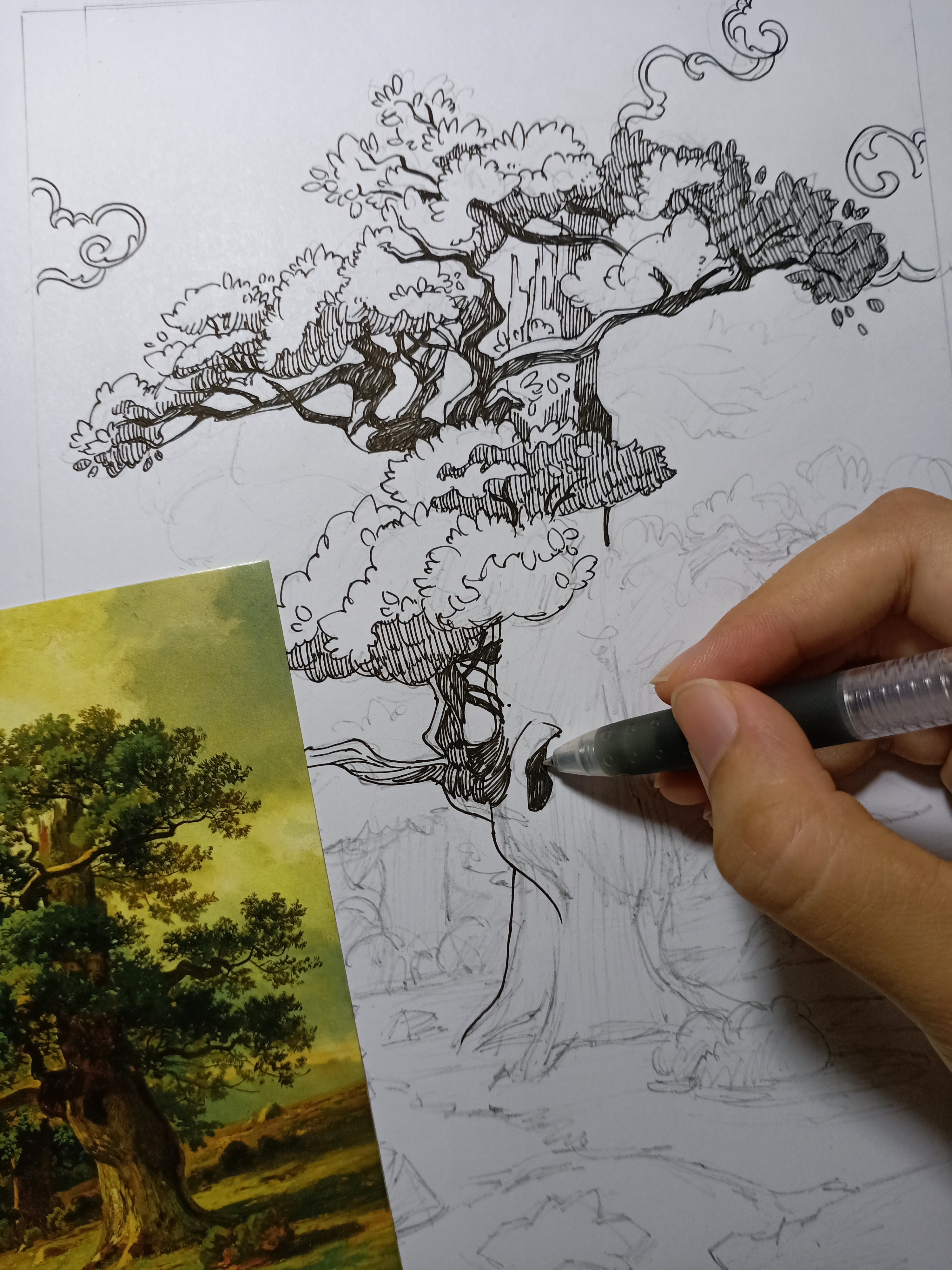 风景临摹 大树|纯艺术|绘画|米多利角落 - 临摹作品 - 站酷 (zcool)