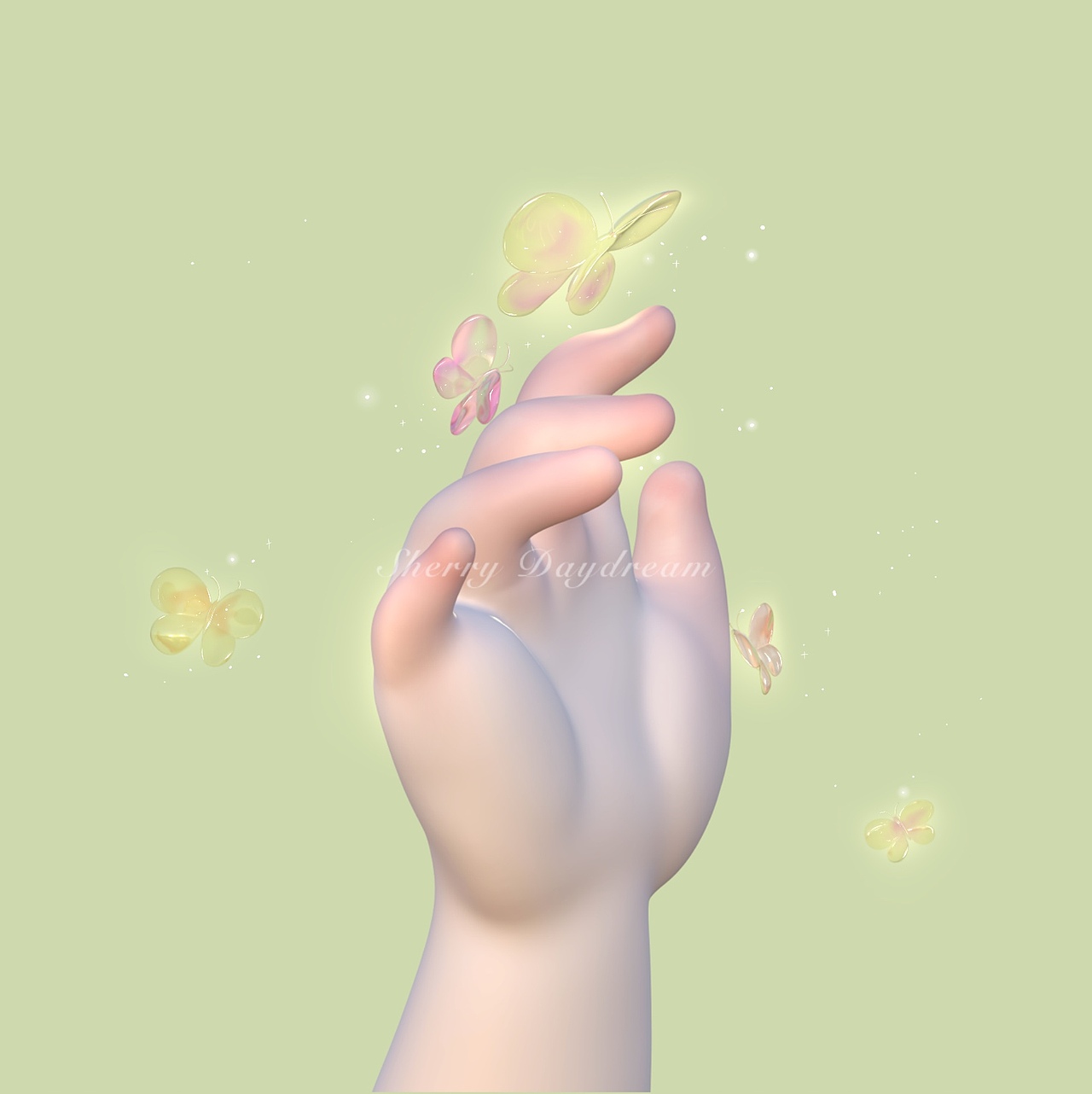 伸出圆手治愈你|3D插画