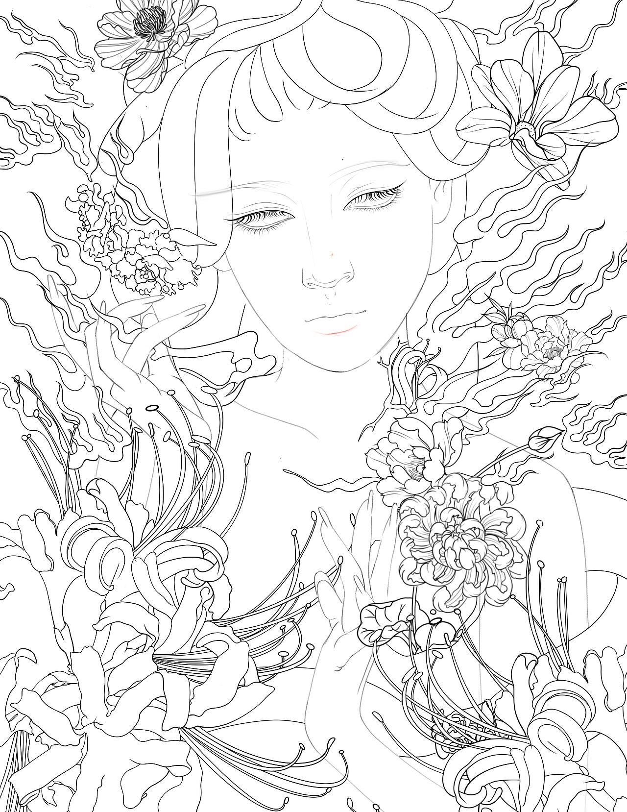 国风美人插画之虞美人