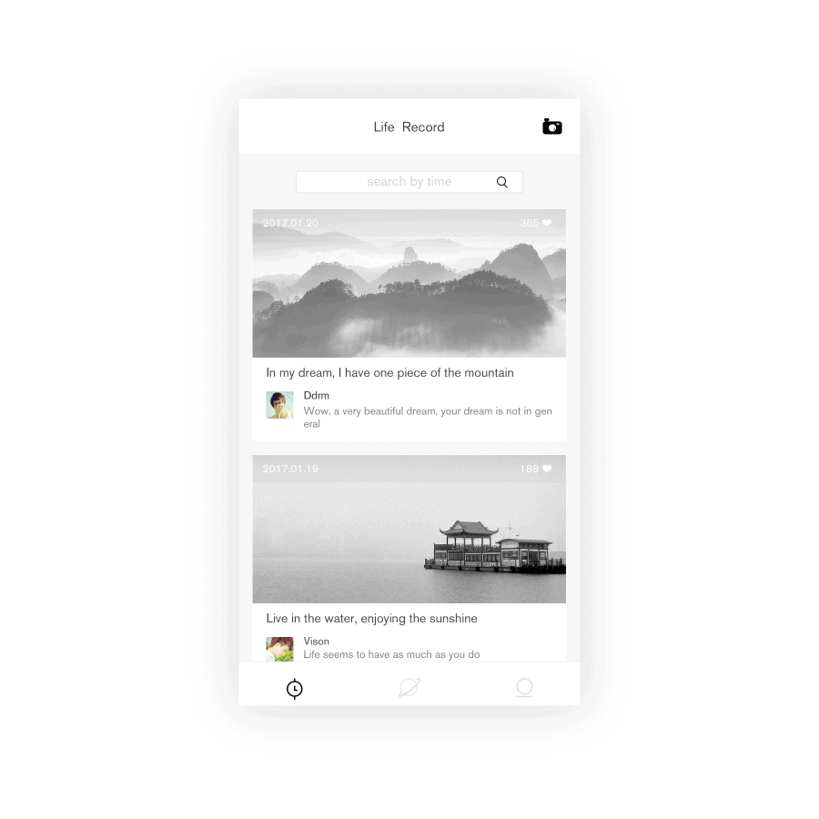 life record app design