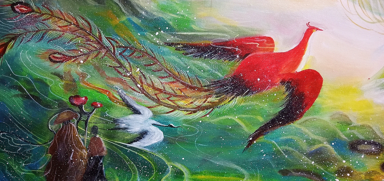 丙烯画《大鱼海棠》