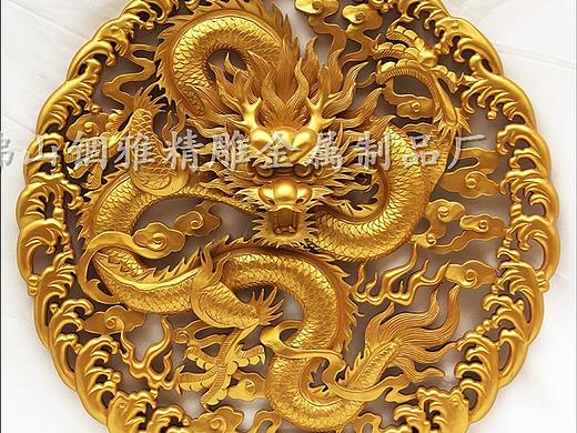 黄金色双黄铜板拼接雕刻工艺品装饰墙屏风隔断锢雅厂家