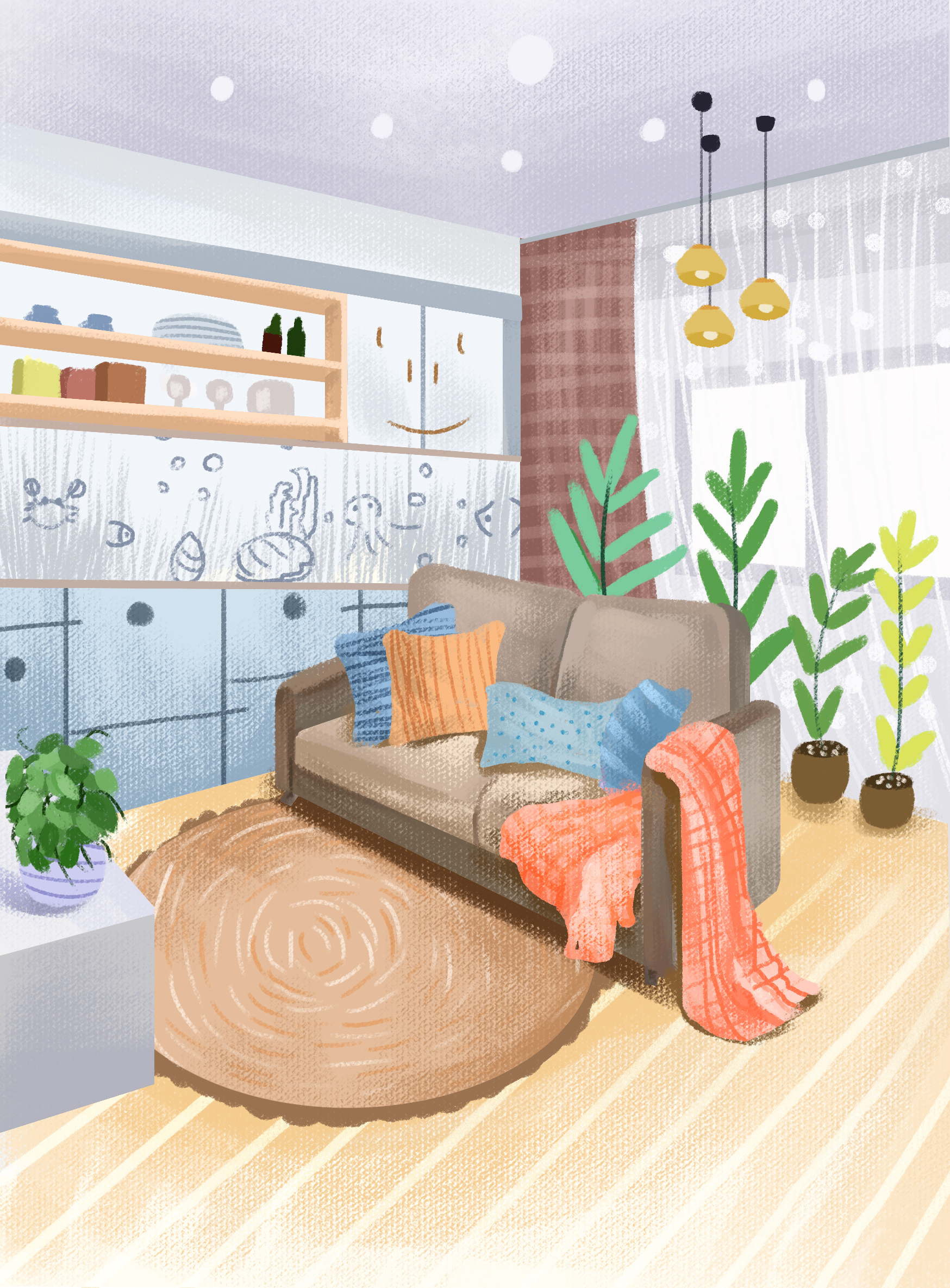 家居一角|插画|商业插画|lxj46978689 - 原创作品 - 站酷 (zcool)