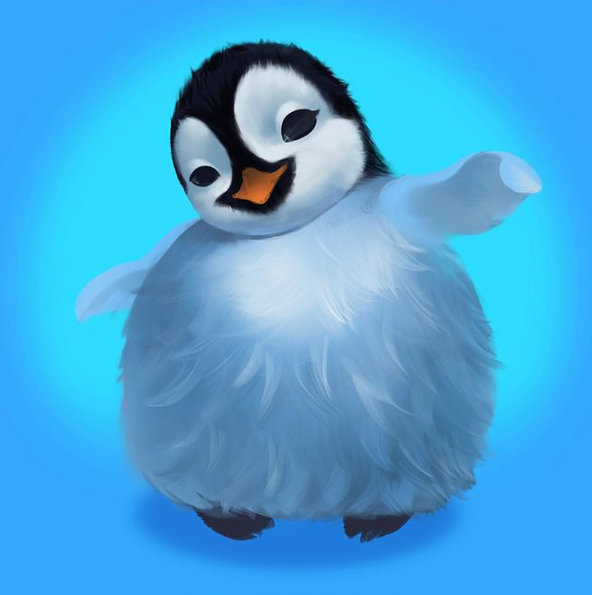 【插画过程图】呆萌可爱的小企鹅