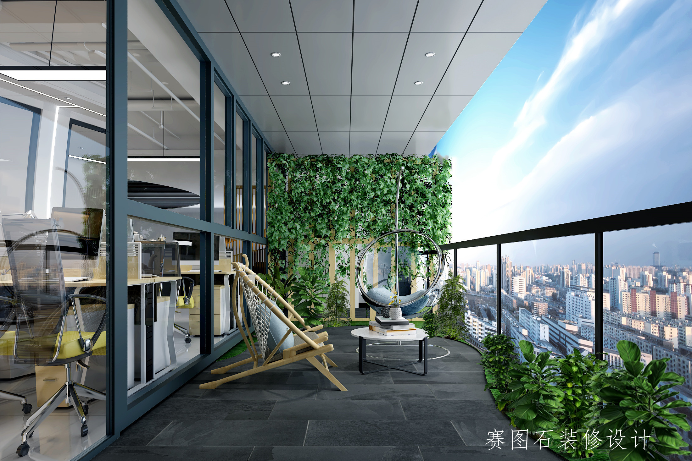 西安科技四路办公室效果图|空间|室内设计|西安装修办公室 - 原创作品