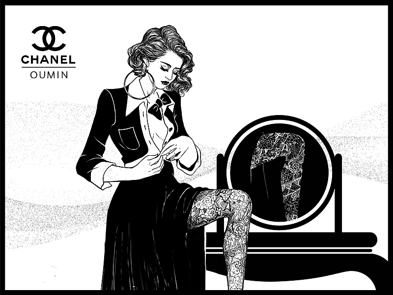 香奈儿 时装插画