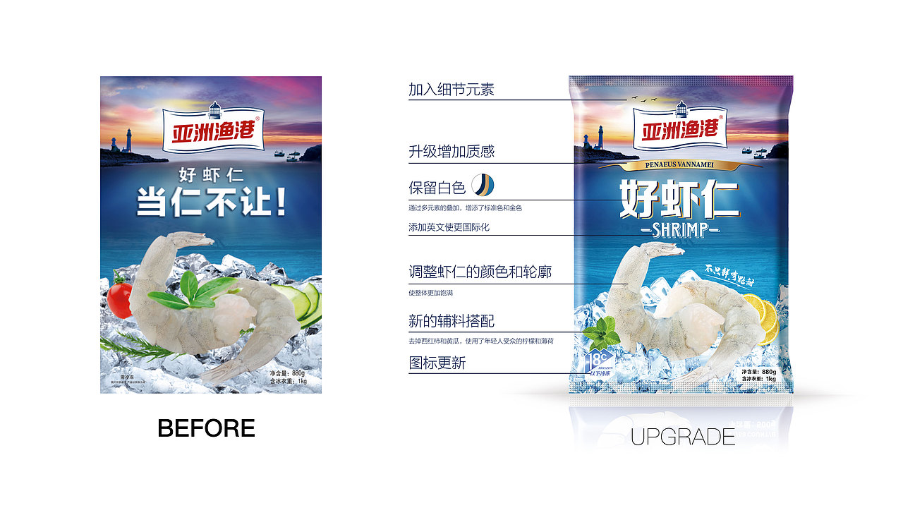 虾仁系列四，包装设计，大连海鲜，海鲜包装