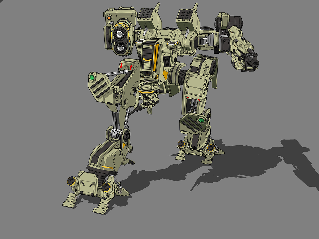 机甲三渲二卡通渲染练习（图ZODAyMDg5MDQ=） - 动画/影视 - 站酷设计师小镇鹿人原创素材 - 站酷ZCOOL