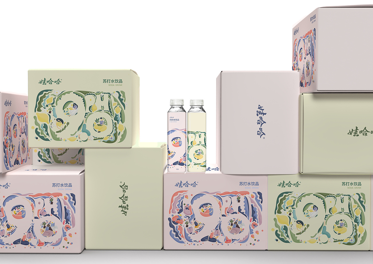 娃哈哈ph9.0苏打水包装设计