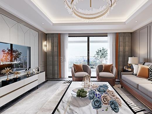 祥豪维多利亚港湾装修,江津别墅设计:美式轻奢风格 