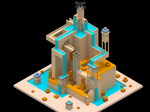#magicavoxel# #体素# 临摹的纪念碑谷