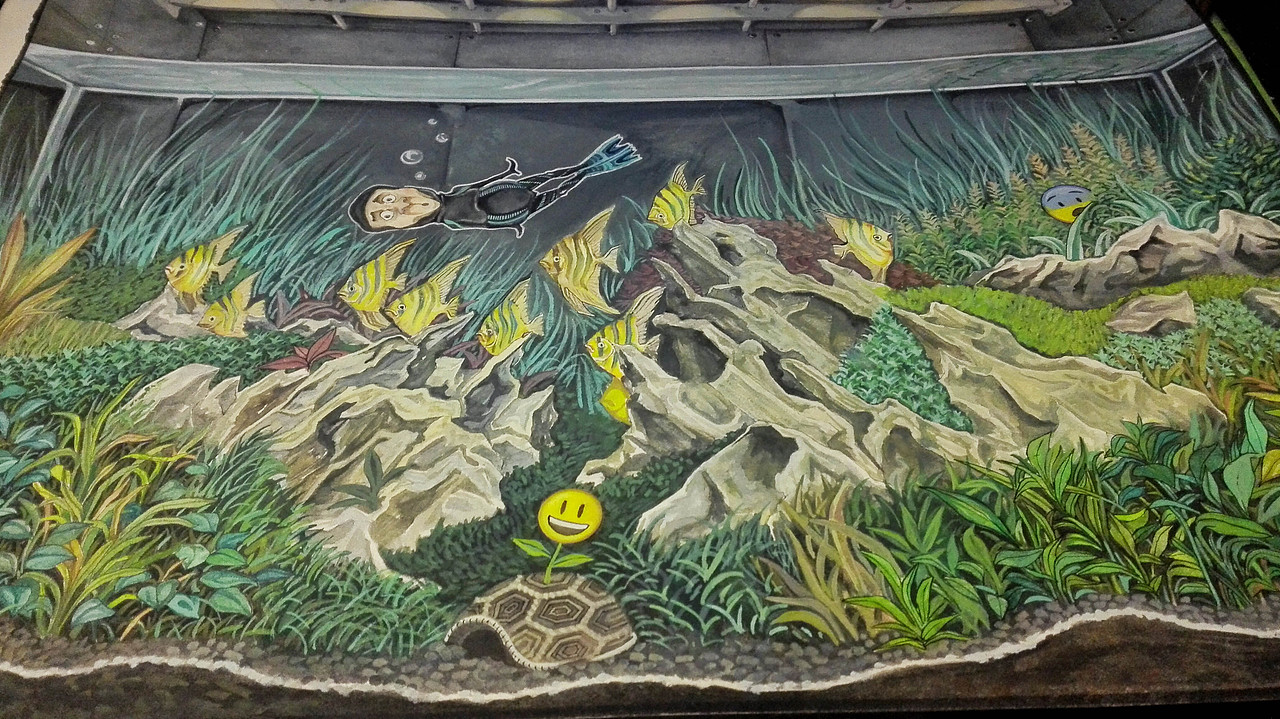 骑鱼去旅行之 八，水族箱（图ZNDY4OTE3MzI=） - 商业插画 - 站酷设计师NIUBOY原创素材 - 站酷ZCOOL