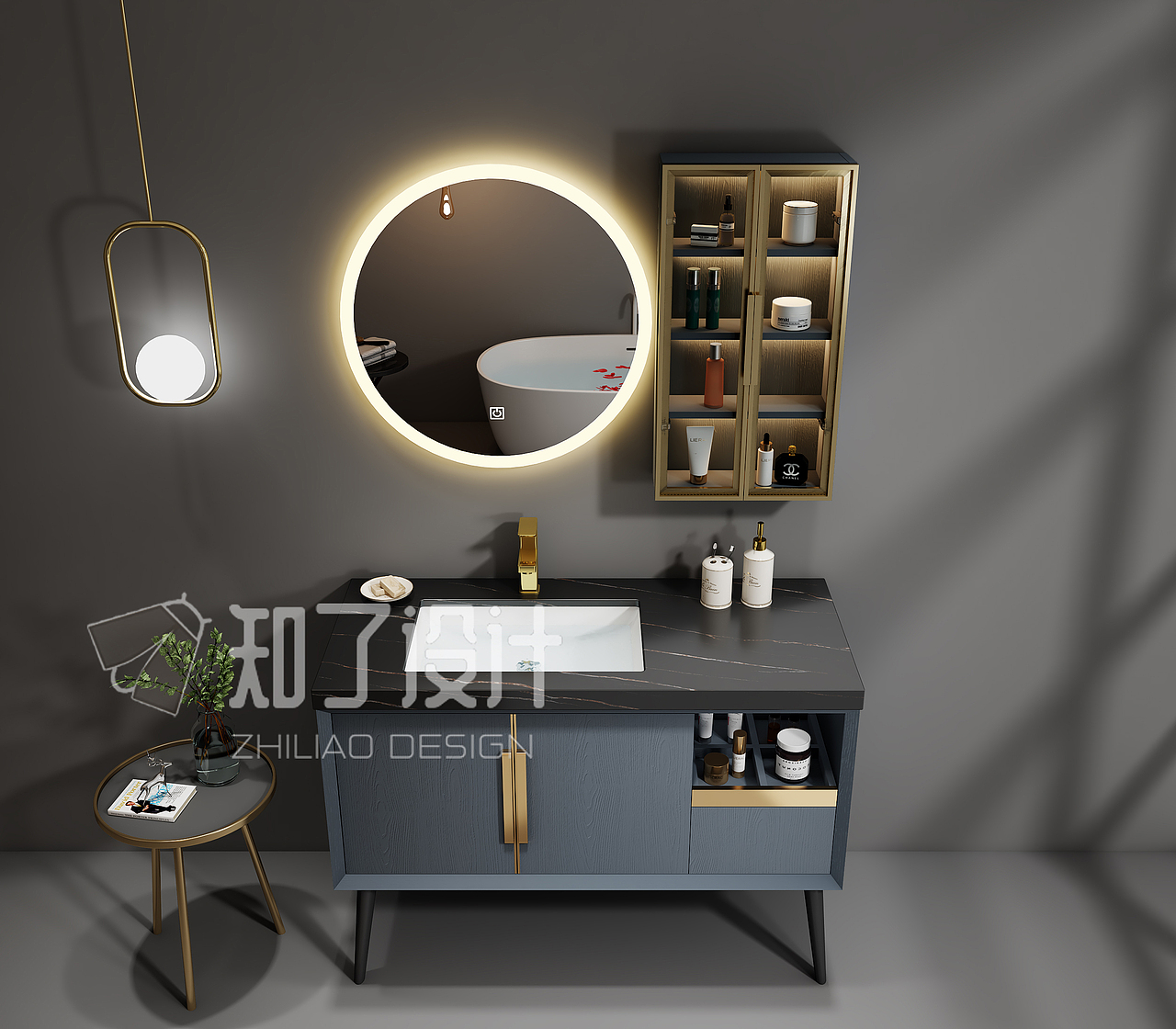 知了设计/浴室柜产品建模渲染