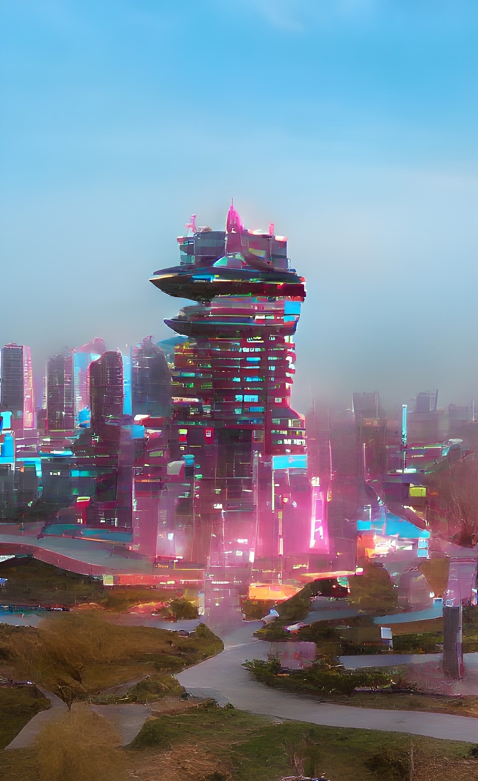 赛博朋克风的临沂（图ZMjk3OTg1NjE2） - 环境/建筑摄影 - 站酷设计师先森WANG原创素材 - 站酷ZCOOL