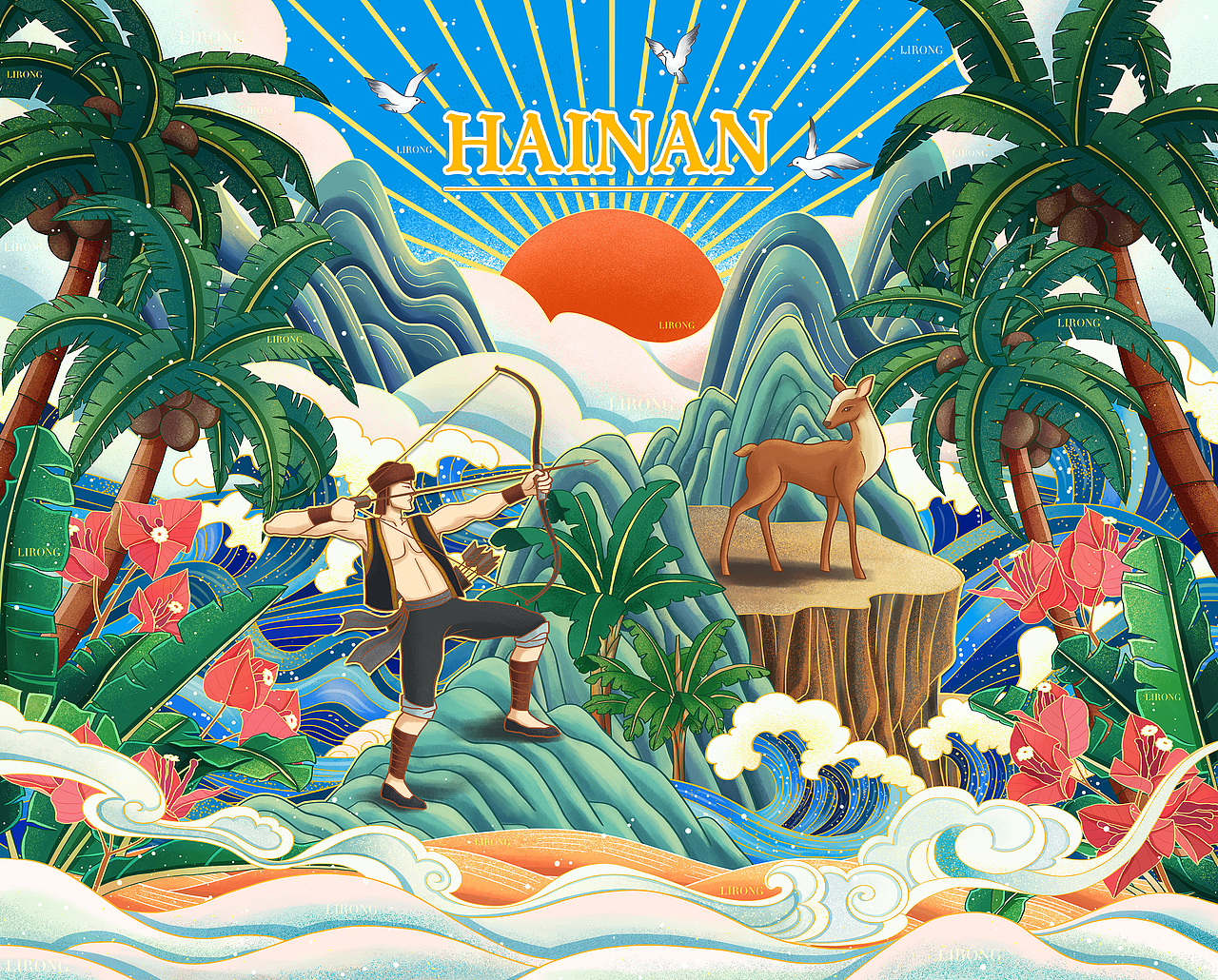 海南故事 啤酒包装插画设计