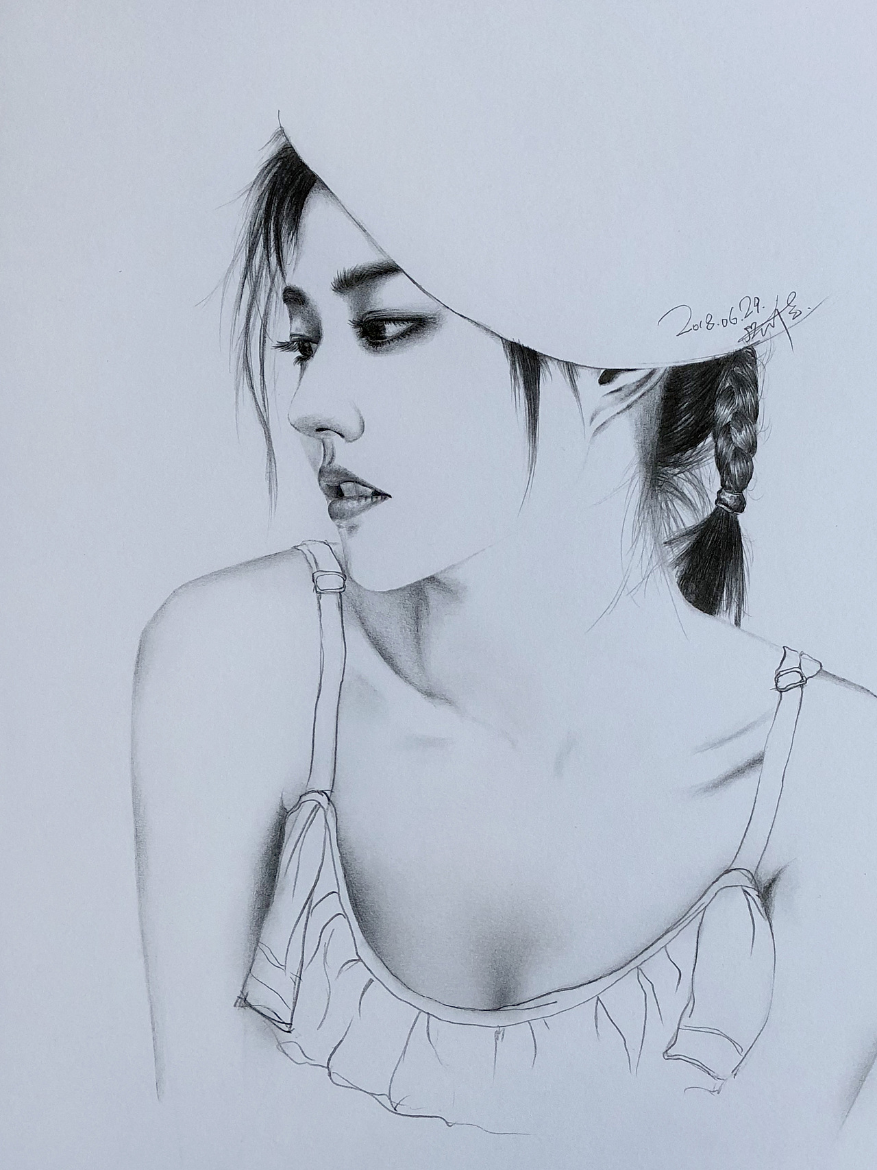 素描作品-可爱的小姐姐|纯艺术|绘画|阿甘stu - 原创作品 - 站酷