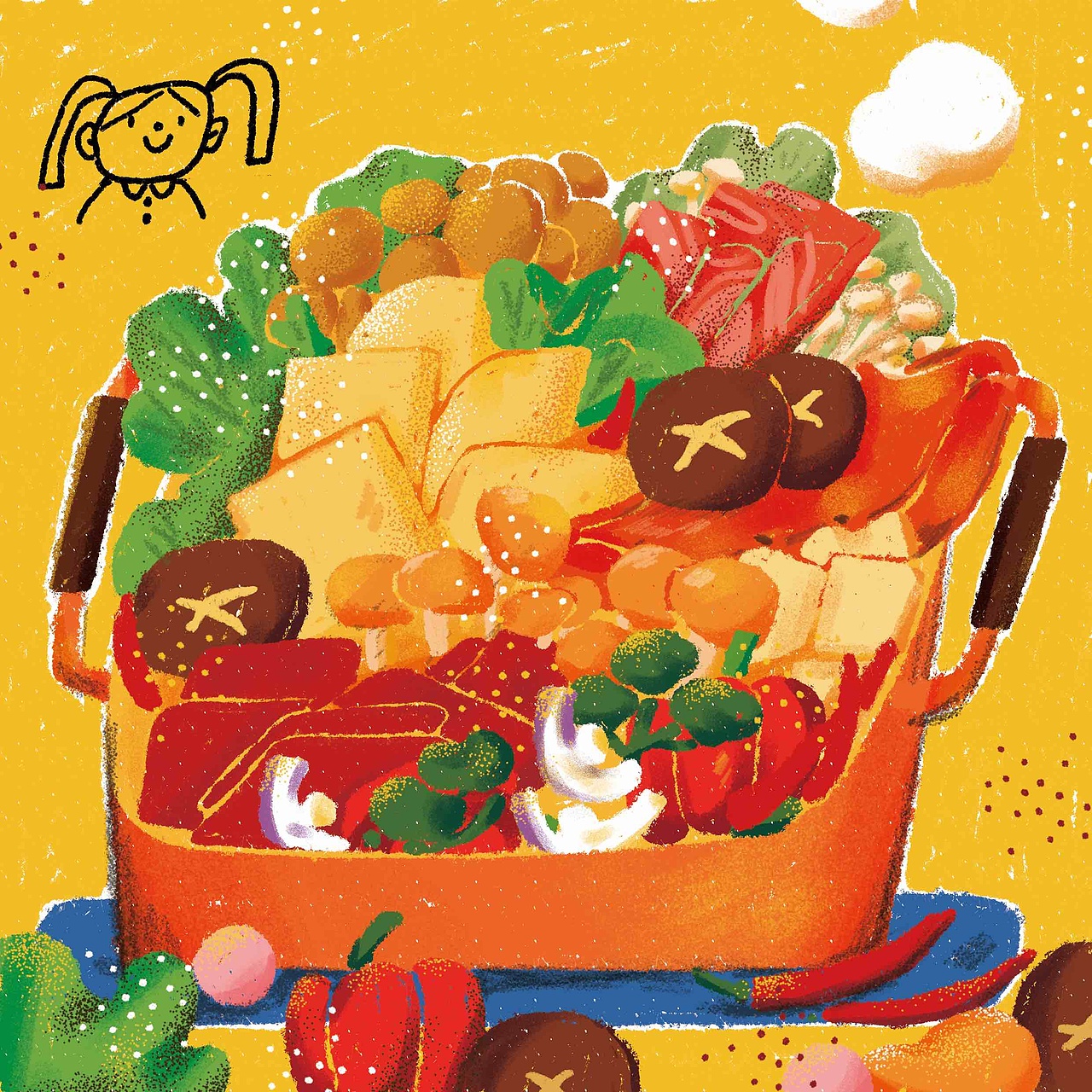 火锅（图ZMjM3MTE2MjY4） - 儿童插画 - 站酷设计师阿秋秋秋qqq原创素材 - 站酷ZCOOL