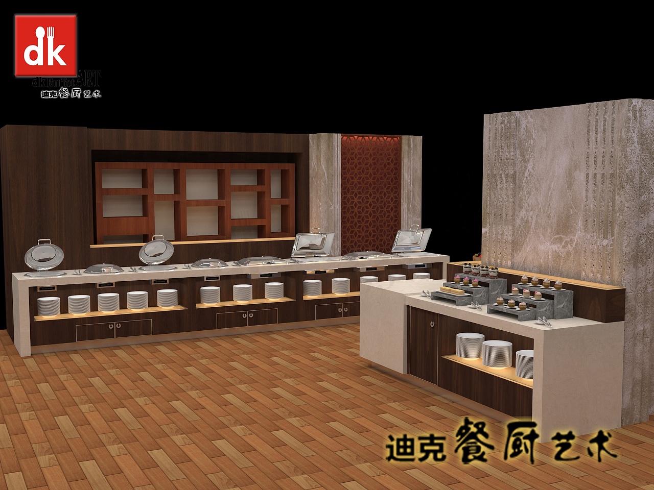 深圳布吉佳兆业可域酒店自助餐台效果图 酒店布菲台