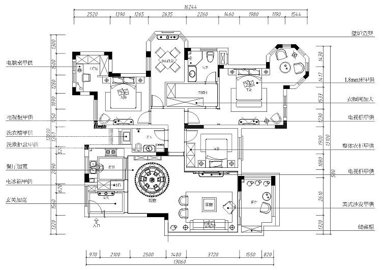 梧桐郡 风格:美式│面积:160m2