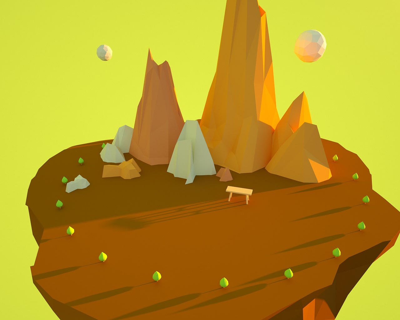 试做lowpoly风格小场景