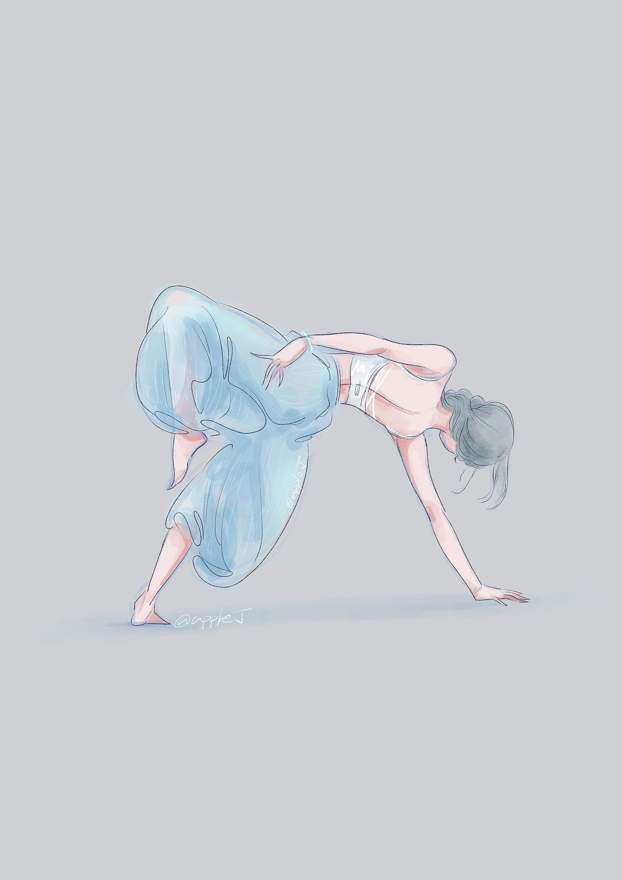 apple丁原创插画/ 瑜伽体式