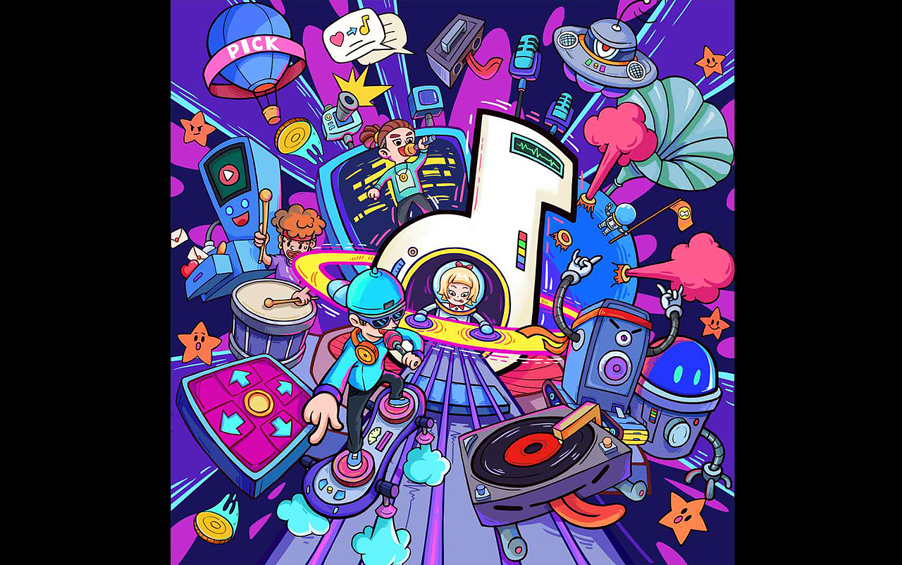 音遇主题抱枕物料插图设计