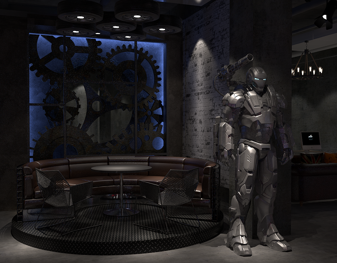 蒸汽朋克工业风网咖 室内设计