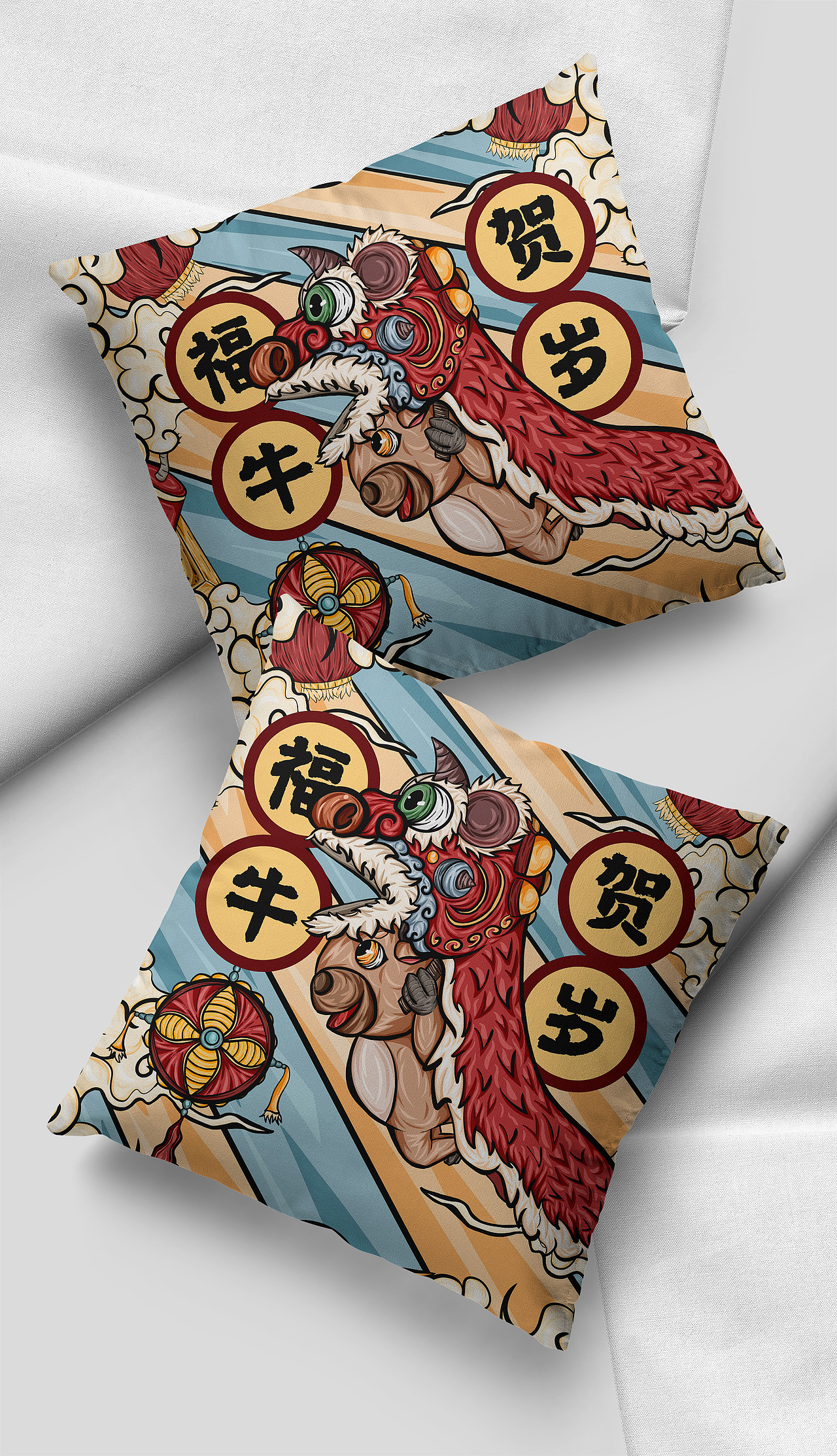 【牛气冲天】牛年卡通插画