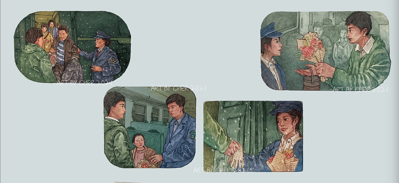 火车的故事（图ZMjczMTM2MTM2） - 绘本 - 站酷设计师胖蛇CHER原创素材 - 站酷ZCOOL