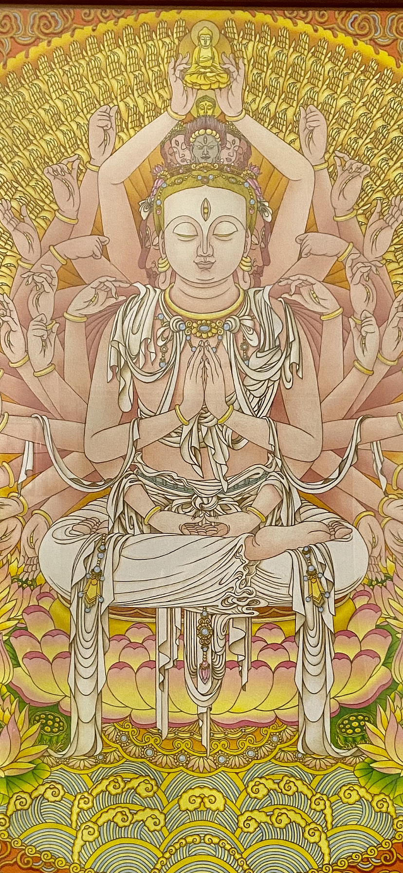 彩铅 千手观音坐像