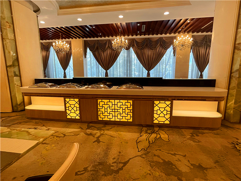 大理石移动布菲台自助餐台设备制作安装