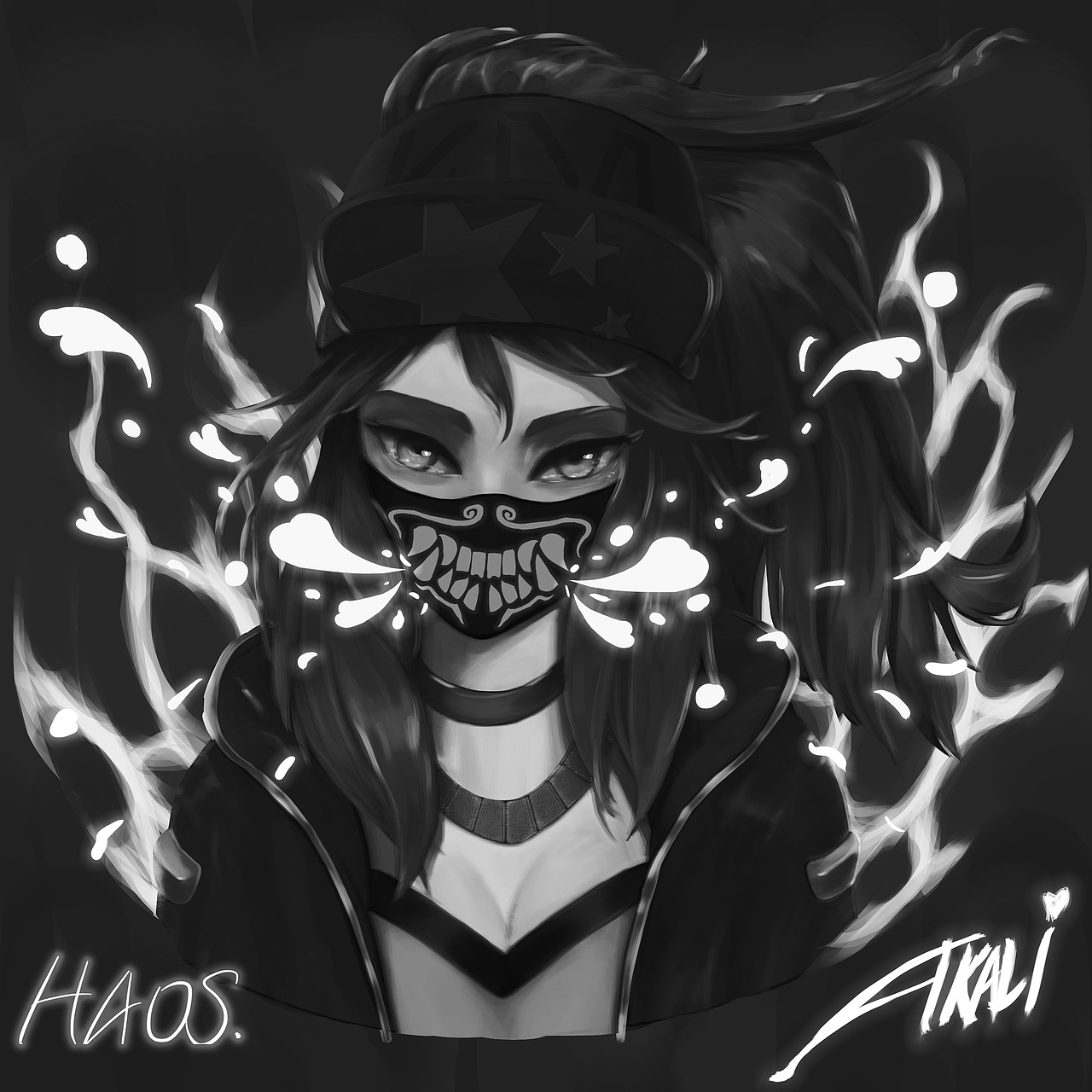 (kda--akali 阿卡丽)插画习作(~)~)↗