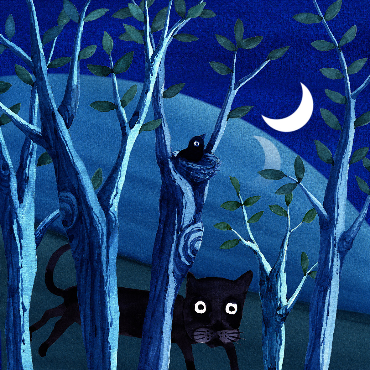 绘本插图地球转过身