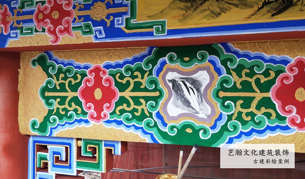 【山西古建筑彩绘】寺庙牌坊彩绘仿古彩绘古建筑彩绘（图ZMjY3OTMzMTky） - 绘画 - 站酷设计师大艺术家王多多原创素材 - 站酷ZCOOL