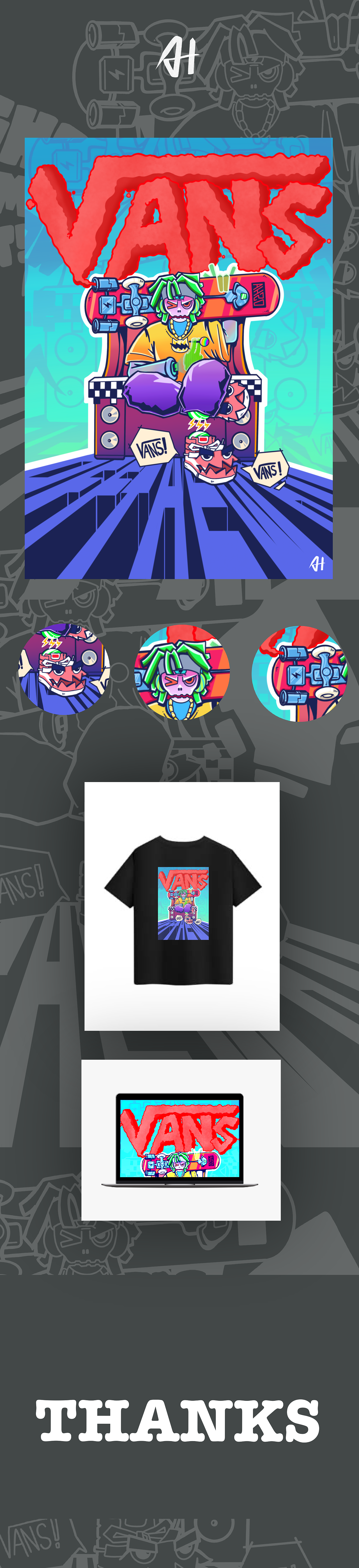 #2020寻找VANS艺术家# 未来街头主义（图ZMjA1MjU2MzEy） - 新锐潮流插画 - 站酷设计师阿灏AH2O原创素材 - 站酷ZCOOL