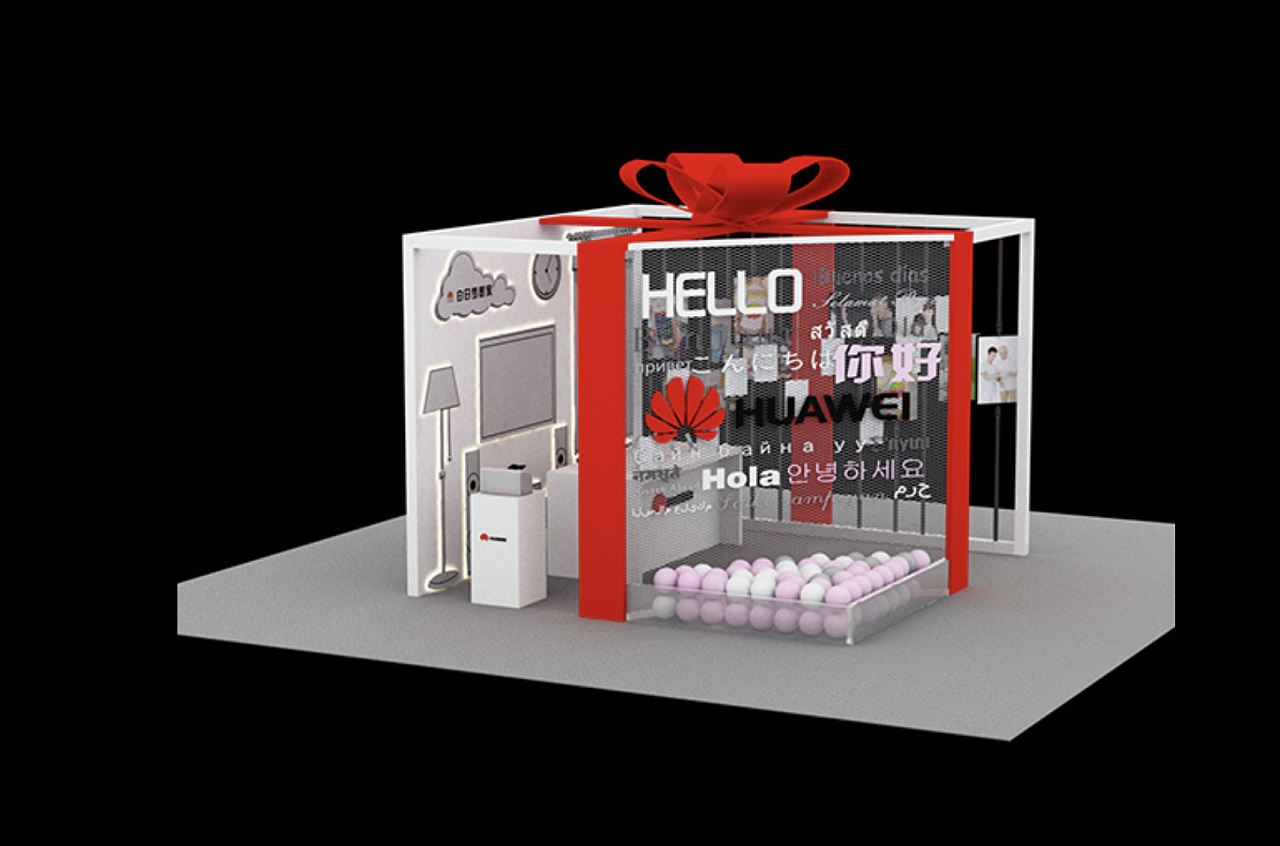 华为-活动场景3d效果图 -x平面设计