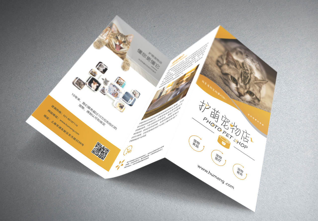 宠物三折页
