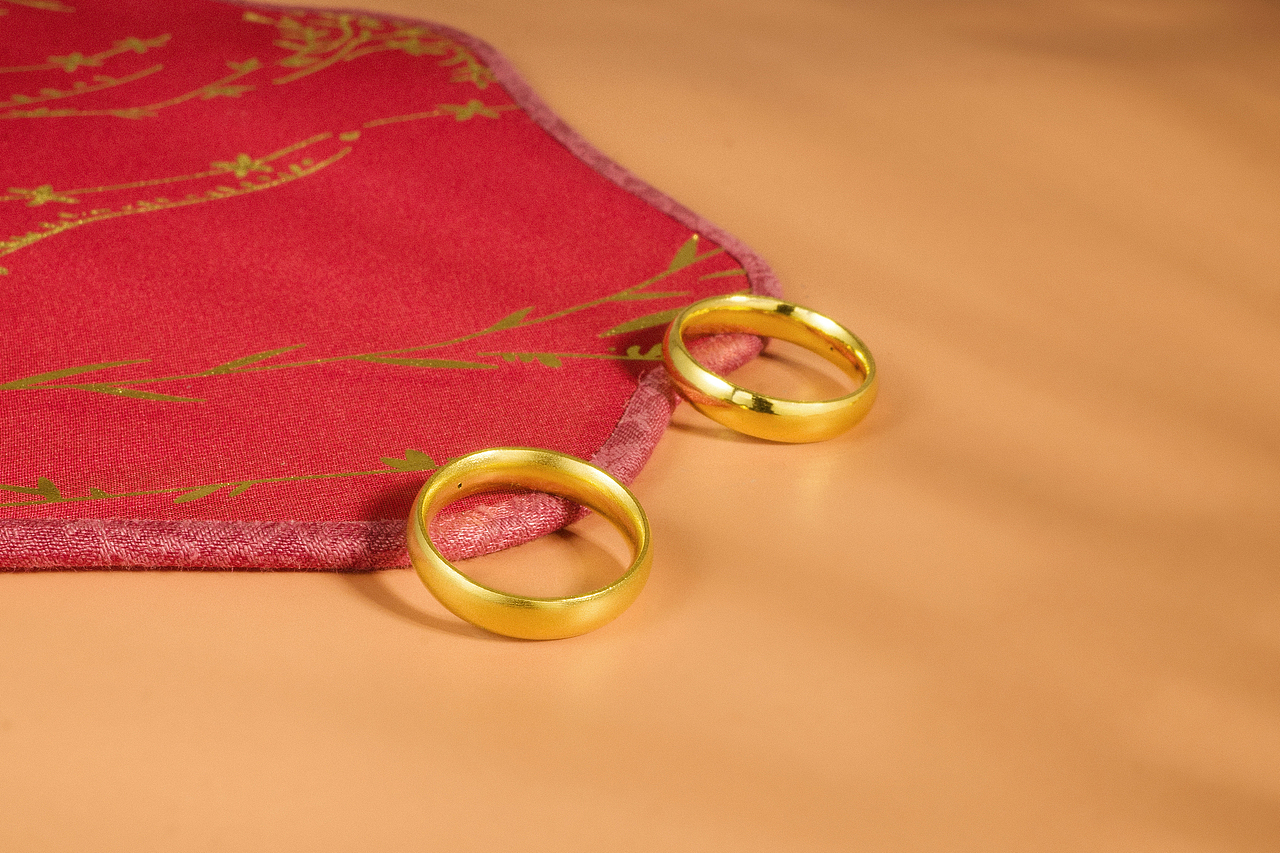 黄金产品摄影,古法素金戒指场景图