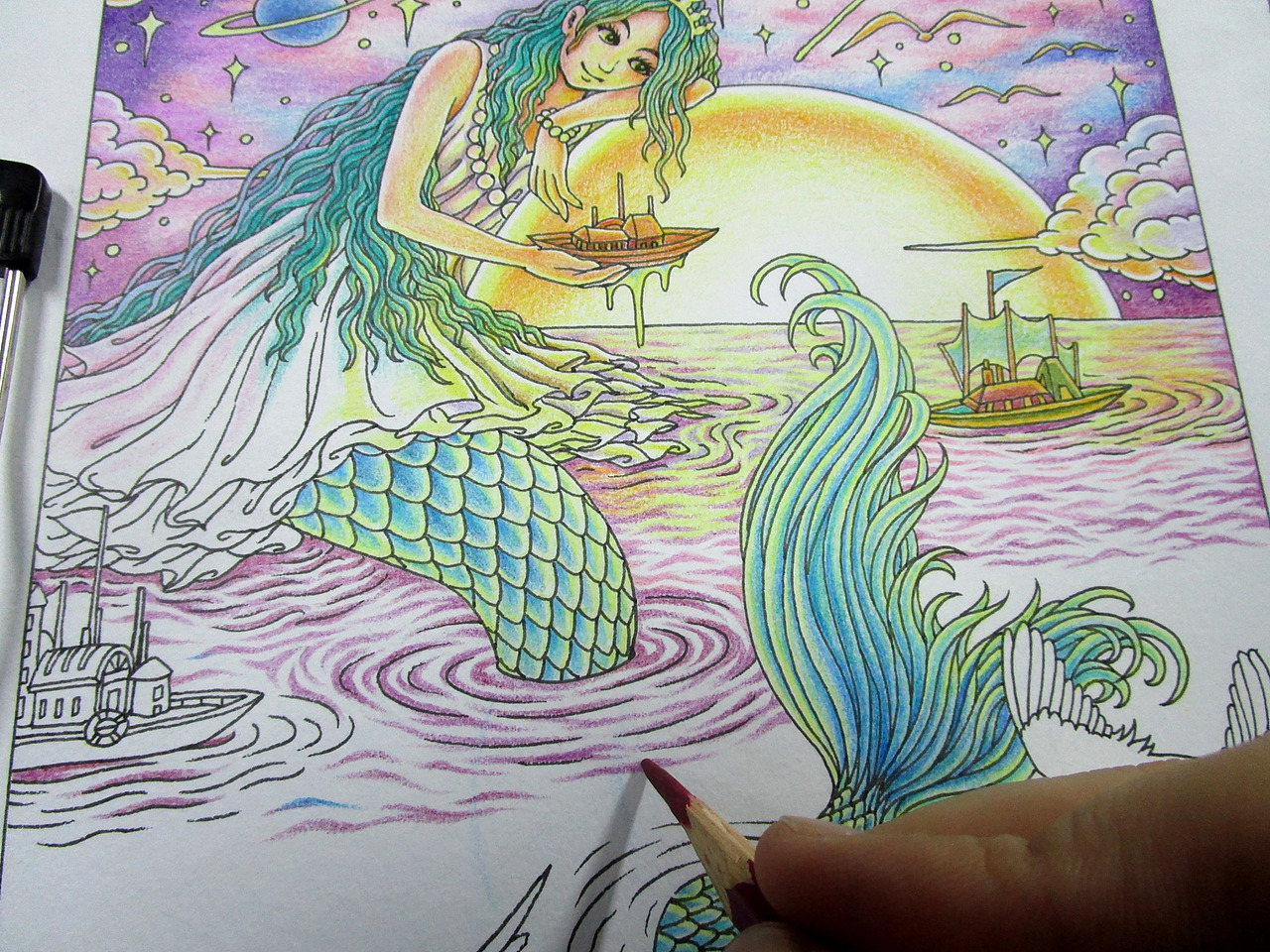 注意海波纹的渐变,不要太雷同,否则不自然。