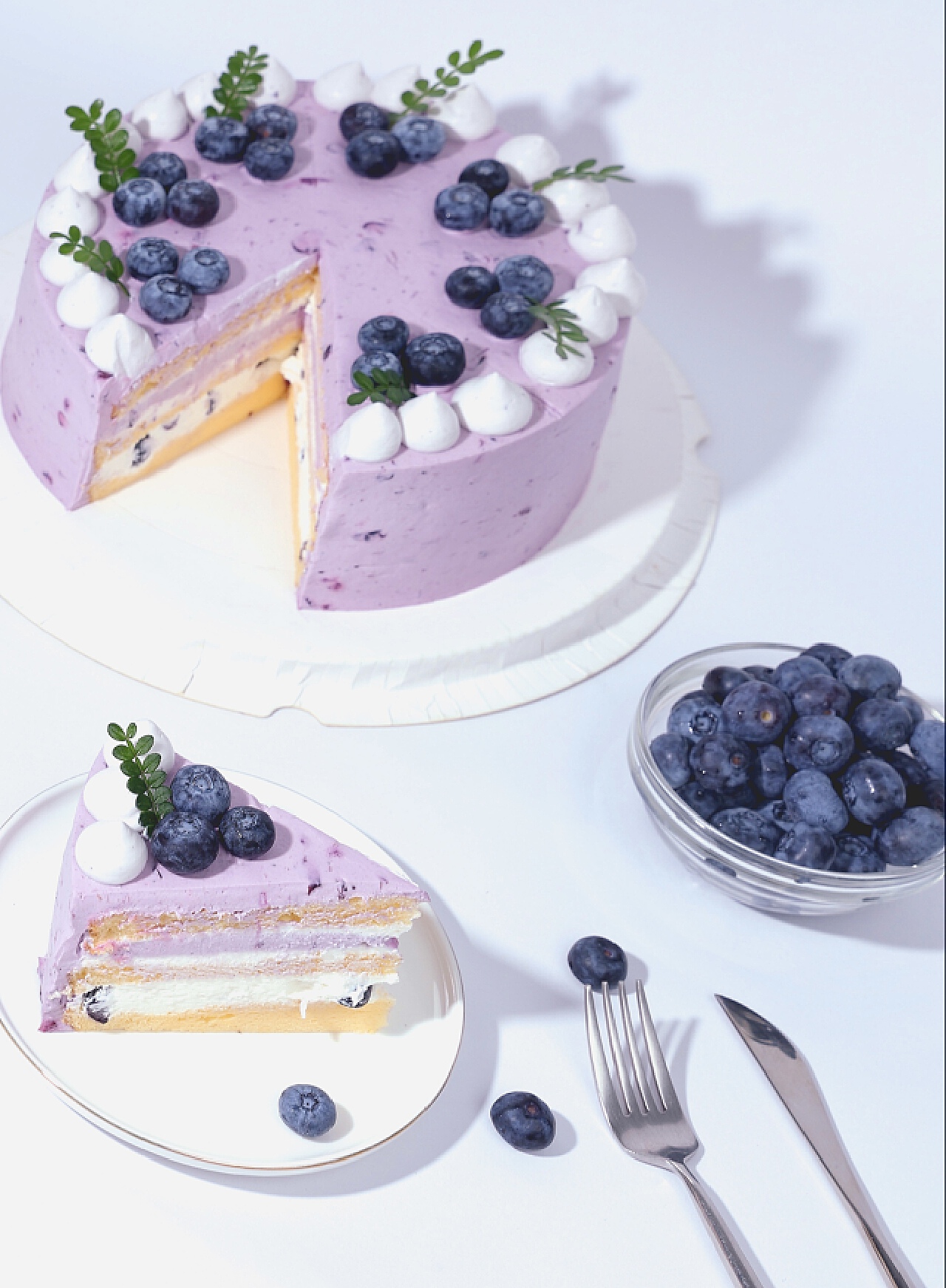 彩铅 蓝莓蛋糕 作者：via@小米与石石 - 堆糖，美图壁纸兴趣社区